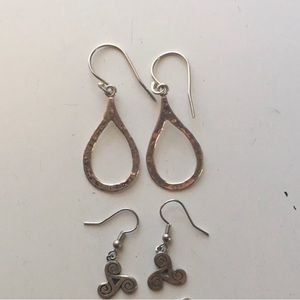 Sterling silver and silver tone hook earrings